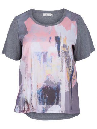 T-shirt från Zizzi grå/rosa