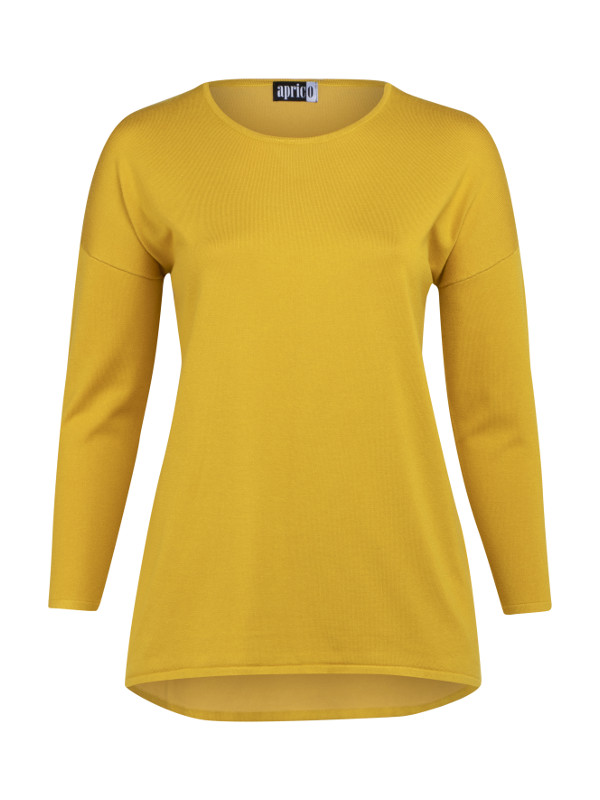 stickad tröja i gult för större storlekar
