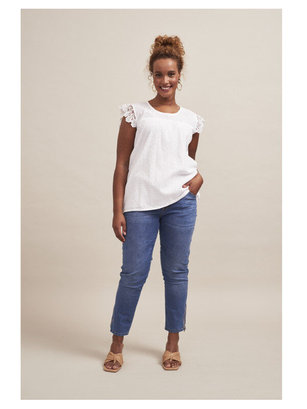 Blus i broderi anglais
