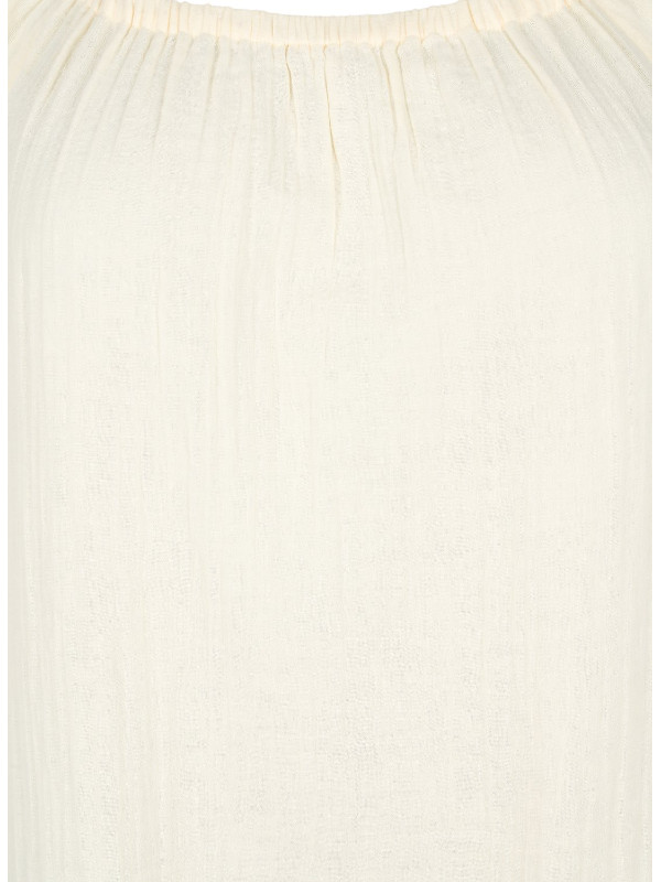 Cremefärgad klänning i bomull i stor storlek