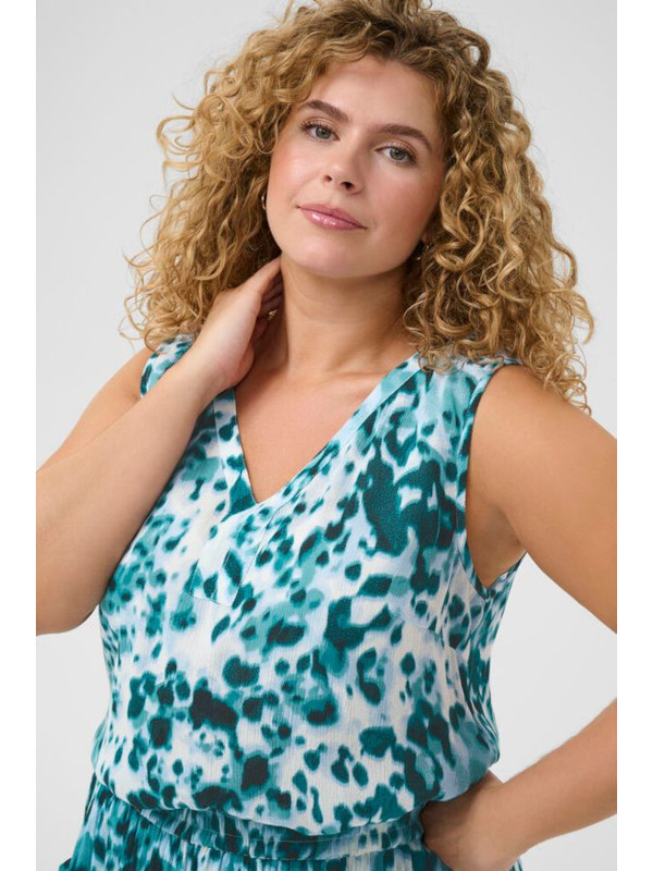 Topp Ami teal green pose v-ringad topp i grönt